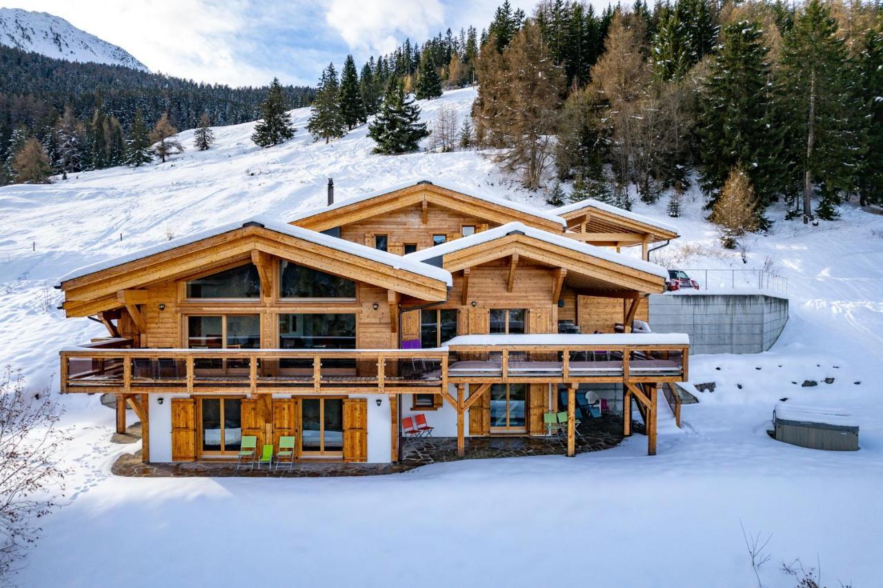 Chalet Flocon De Neige - Jacuzzi - Sauna La Tzoumaz Exterior photo